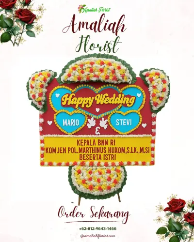 Karangan Papan Bunga Pernikahan di Batungsel
